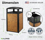 Alpine Outdoor Commercial Trash Can with Lid - 40 Gallon Heavy Duty Metal Garbage Can with Removable Bin