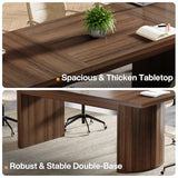 Conference Table for 6-8 People, 6.56 ft Large Rectangle Meeting Table with Double Pedestal