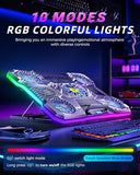ChillCore Laptop Cooling Pad, RGB Laptop Fan Cooling Pad 9 Fans for 15.6-19.3 Inch Laptops, Gaming Laptop Cooler with 8 Height Stands