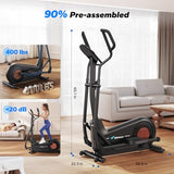MERACH Elliptical Machine, Elliptical Exercise Machine with 19 in Stride, Hyper-Quiet Magnetic Drive System, Elliptical Trainer with 16 Resistance Levels, 400LBS Loading Capacity