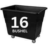 ReadySpace Commercial 16 Bushel Utility Cart with Steel Base, Poly Box Basket Truck, Laundry Cart, and Rolling Trash Bin