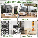 Metal Privacy Screen Outdoor 72" H×46" W, Freestanding Decorative Privacy Fence Panel for Backyard
