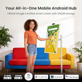 ApoloSign 32 Inch 4K UHD Smart Portable TV on Wheels, Android 16 EDLA Certified, 256GB Storage, Built-in 15000mAh Battery, Voice Remote, Touch Screen TV with Rolling Stand for Home, Office - Gen2