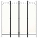 Zexlorith 4-Panel Room Divider, Foldable Fabric Partition, White Screen