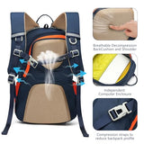 MIVENTO Hiking Backpack Waterproof Nylon Material, Breathable Back Pad Design, Separate Laptop Compartment for Outdoor Camping Travel (Deep Blue)