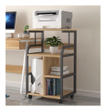 PXIWDAN Printer Stand Floor Printer Stand with Wheels Metal Frame Fax Machine Shelf Scanner Copier Bracket for Office for Office(B)