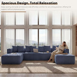 Oversized Cloud Boneless Couch with Chaise, 146" Modern U Shape Modular Deep Seat Sectional Sofa