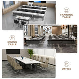 Aethelwyn Modular Folding Conference Table with Wheels, Flip Top Mobile Training Room Tables