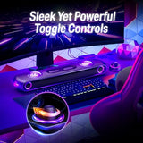 OXS Thunder Pro+ Gaming Soundbar with Wireless Satellite Neck Speaker, 7.1.2 Dolby Atmos Surround Sound System, Built-in Woofer, App Customization, RGB Effects, 3 Pro Gamer Modes, Sleek Toggle Design