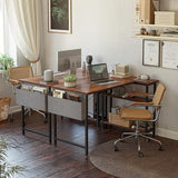 CubiCubi L Shaped Desk, 55" Computer Table with Reversible Storage Shelves Home Office
