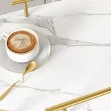 CABIHOME Gold 3-Tier Rotating Bar Cart with Wheels, Modern Serving Cart for Kitchen, Living Room, Dining Room