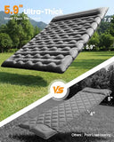 LLUAII Double Sleeping Pad for Camping, 5.9 Inch Thick Self Inflating Sleeping Mat for Camping with Built in Pillow and Foot Pump, 2 Person Camping Mattress for Backpacking Hiking