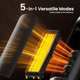 FLANUR Space Heater, 1500W Portable Heater with Remote, Thermostat, 5 Modes, Child Lock & Safety Protection, 12H Timer, 70° Oscillating, Space Heaters for Indoor Use Large Room, Home (Black, 1Pack)