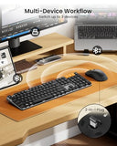 Mechanical Keyboard and Mouse, Wireless Rechargeable Aluminum Keyboard Mouse, 2.4G+Dual Bluetooth