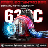 TDH Gas Backpack Leaf Blower, 2-Stroke Handheld Snow Blower with 665 CFM & 205 MPH High Power for Commercial Lawn Care, Yard Debris & Snow Removal,Red