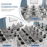 Modular Conference Table 4PCS, Folding Conference Room Tables on Wheels Grey 63in