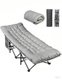 WLIVE 1200D Double Layer Oxford Camping Cots with Mattress for Adults, Foldable Cot for Sleeping, Outdoor Camping Bed with Carry Bag for Resting, Camping, Greige