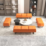 10-Seat Reception Chairs - Waiting Room Chair with Thickened Cushion PU Leather Living Room Bench
