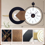AXAORIRA 35x20 Inch Large Modern Wall Clock, Silent Quartz Movement Decorative Clocks for Living Room, Bedroom, Office - Ideal Gift for Home Decor Lovers