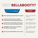 Bellabooty Premium Hip Thrust Belt - Adjustable Exercise Belt for Glutes & Squats - Weightlifting Belt Support for Women - Blue