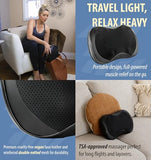 Zyllion Shiatsu Back and Neck Massager with Heat - 3D Electric Kneading Deep Tissue Massage Pillow with 8 Massaging Nodes for Muscle Pain Relief, Black, ZMA-25