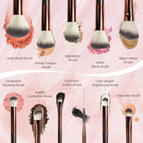 Makeup Brush Set, Premium Synthetic 10 PCS Makeup Brushes, Travel Makeup Brush Set with Soft Hairs, Makeup Brushes Set Professional for Blush, Eyeliner, Eyeshadow, Concealer, and Foundation (Brown)