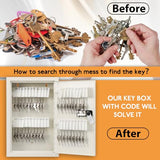 Key Storage Lock Box with Code, Locking Key Cabinet, 40 Key Holder Wall Mount with Combination Lock