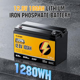 Rvpozwer 12V 100Ah LiFePO4 Lithium Battery 2 Pack Group 31 with 100A BMS