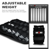 Ankle Weights Wrist Weights for Men Women, 1 Pair Adjustable Removable Steel Weighted Plates Arm Leg Weights for Walking Running Pilates