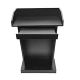 Podium Stand with Slide Drawer, 37.5" Wooden Lectern Pulpit with Large Reading Platform for Church Office