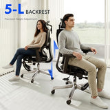 FLEXISPOT ErgoX Premium Ergonomic Office Chair with Footrest- Adjustable 3D Armrests, Dynamic Lumbar Support, Light Grey