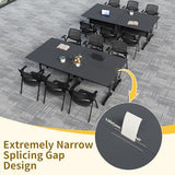 JJPLOQD 8PCS Modular Folding Conference Table, Mobile Meeting Training Table