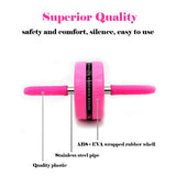 BiJun Ab Roller Wheel for Abs Workout - Complete Home Gym Set with AB Wheel Roller, Knee Mat, and Jump Rope (Pink) BiJun