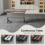 Usosidam Office Folding Conference Room Table,6 Pack Portable Mobile