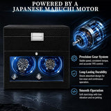 Lieinw Automatic Watch Winder for Rolex and Auto Watches, Leather Double Winding Watch Box + 6 Storage Slots with Japanese Quiet Motor & Blue LED, Rotating Watch Case Used for Storage, Display & Gifts