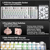 Wireless Mechanical Keyboard-Silent Version,BT5.0/2.4GHz/USB-C Hot Swappable Custom Keyboard