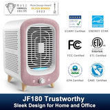 Jafanda Air Purifier for Home Bedroom 780sq ft, HEPA & Activated Carbon, Air Cleaner with Fragrance Sponge & Nightlight, Pink