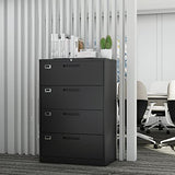 File Cabinet with Lock, 4 Drawer Large Metal Filing Cabinet,Home Office Lockable Storage Cabinet for Hanging Files
