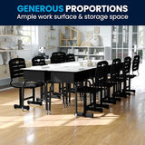 Flash Furniture Metal Student Desk with Open Book Box, Gray, 5-Pack
