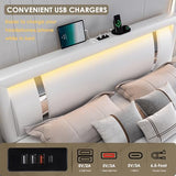 Keyluv King Size Bed Frame with RGB LED Lights & 2 Storage Drawers