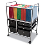 Letter/Legal File Cart w/Five Storage Drawers