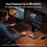 Maxidok Thunderbolt 5 Hub Revodok 10 in 1, 120Gbps with 3×TBT5 (Single 8K / Dual 6K), 140W Total Power