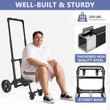 3 in 1 Shopping Cart with Wheels, 60L/250LBS Multi Use Grocery Cart with 7" Big Wheels & Removable Waterproof Bag