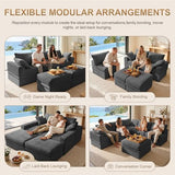 142" Upgraded Boneless Couch with Storage, Modular Sectional Couches for Living Room