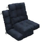 Outdoor Chair Cushions Set of 2, 42x21x4 Inch Patio Cushion for Dining/Rocking Chairs, High Back Soft Seat Pad with Ties