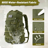 AUMENTAR 50L Tactical Backpack for Men and Women, Water-Resistant Molle Rucksack, Large Military Assault Pack for Hiking, Hunting, Camping, Gym & Outdoor Survival Green