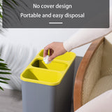 3-Cartment Pull-Out Trash Can for Kitchen & Bathroom 20L Recycling Bin Under Counter Gray Waste Basket for Office & Home Sorting