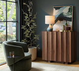win2win 30.8" Fluted Sideboard Buffet Cabinet with Storage,Walnut, 3Pcs