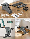 LUBBYGIM Mini Exercise Bike, Under Desk Bike Pedal Exerciser for Seniors & Physical Therapy, Electric Motorized Foot Pedal Machine