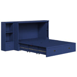 AMERLIFE Full Size Murphy Bed with Bedside Tables & Charging Station